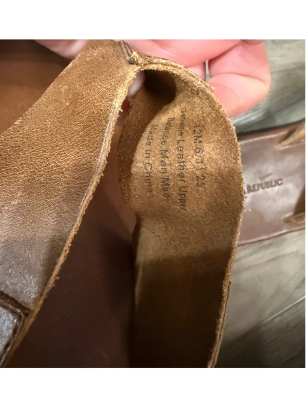 Men's Banana Republic Brown Leather Flip-Flops Size 12